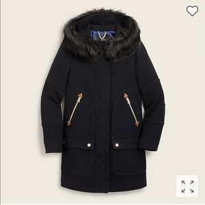 Brand New J. Crew Chateau Parka, Black, size 2
